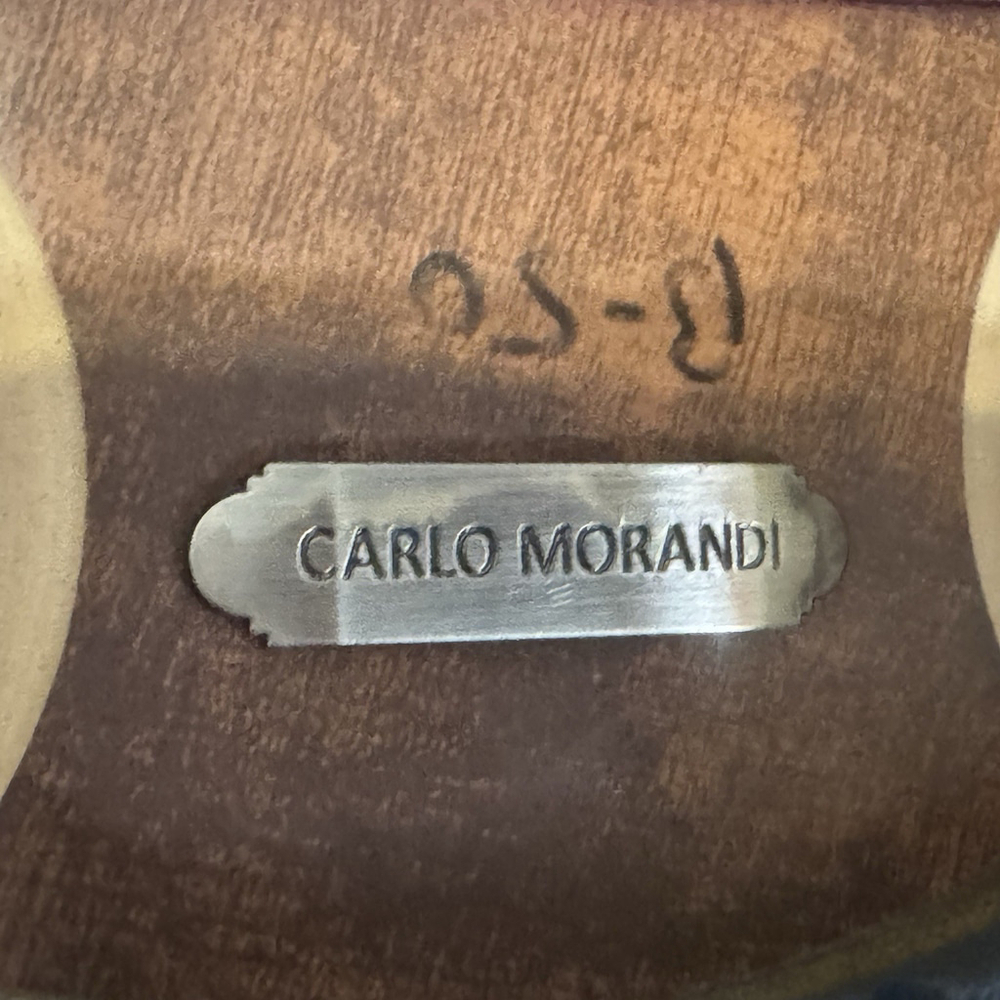 New Carlo Morandi Tony Oxford Suede Leather Shoes Size:10D Men DeepNavy Cap Toe - Picture 10 of 10